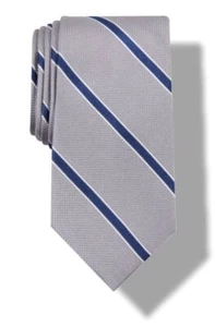 Club Room Mens Gray Par Stripe Pattern Silk Blend Necktie 62X3.25 - Picture 1 of 1