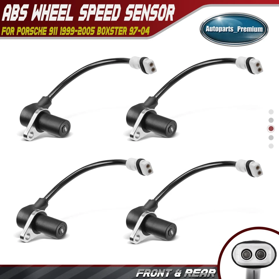 4x Sensor de velocidad de rueda ABS delantero y trasero para Porsche 911 1999-2005 Boxster 97-04 Foto 1 de 4