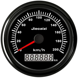 85mm Black GPS Speedometer Gauge 0-200km/h for Auto Boat Motorcycle Waterproof - Bild 1 von 8
