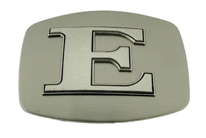 Initial E Letter e Belt Buckle New Men Women Western Really Cowboy Silver Metal - Picture 1 of 5