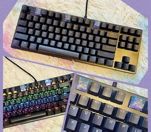 Black & Custom Keys MX Mechanical Gaming Keyboard RGB Rainbow Backlit NEW - Picture 1 of 9