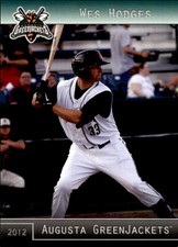 2012 Augusta GreenJackets Grandstand 20 Wes Hodges Atlanta Georgia Baseball Card