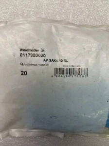 (LOT OF 20) WEIDMULLER 117980000 AP SAK4-10-BL TERMINAL END CARRIER 1.5mm BLUE - Picture 1 of 7