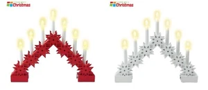 Wooden Christmas Candle Bridge 7 LED Light Up Arch Xmas Window Decoration Lights - Picture 1 of 24