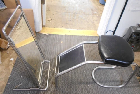 Vintage 50s store shoe fitting stool and mirror Cover