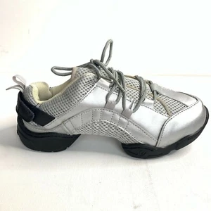 Freddy Stars Silver Black Dance Workout Split Sole Lace Up Sneakers NEW 5, 6 - Picture 1 of 8