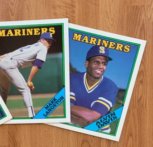 LOT OF 3 Vintage 1989 Seattle Mariners MLB Topps Folders! Langston, Davis! - Bild 1 von 5