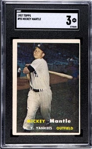 1957 Topps #95 Mickey Mantle New York Yankees HOF SGC 3 VG - Picture 1 of 2