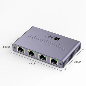 Four network cable splitter  RJ45 interface universal Network Switch Extender - Afbeelding 1 van 16