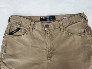 Ariat Herren Rebar M7 36/30 Slim Straight Leg Khaki Hellbraun Robust Jeans Workwear - Bild 1 von 19