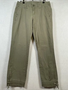 Lucky Brand Womens Olive Green Pants 100% Cotton 6/28 Length Regular Distressed - Picture 1 of 11