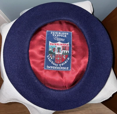 Elosegui Basque Beret Txapela 100% Merino Wool Waterproof 10.5" Navy Blue Spain - Image 1 of 4