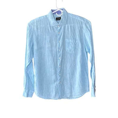 Nieman Marcus 100% Linen Shirt Mens Size Large Blue Long Sleeve - Image 1 of 4