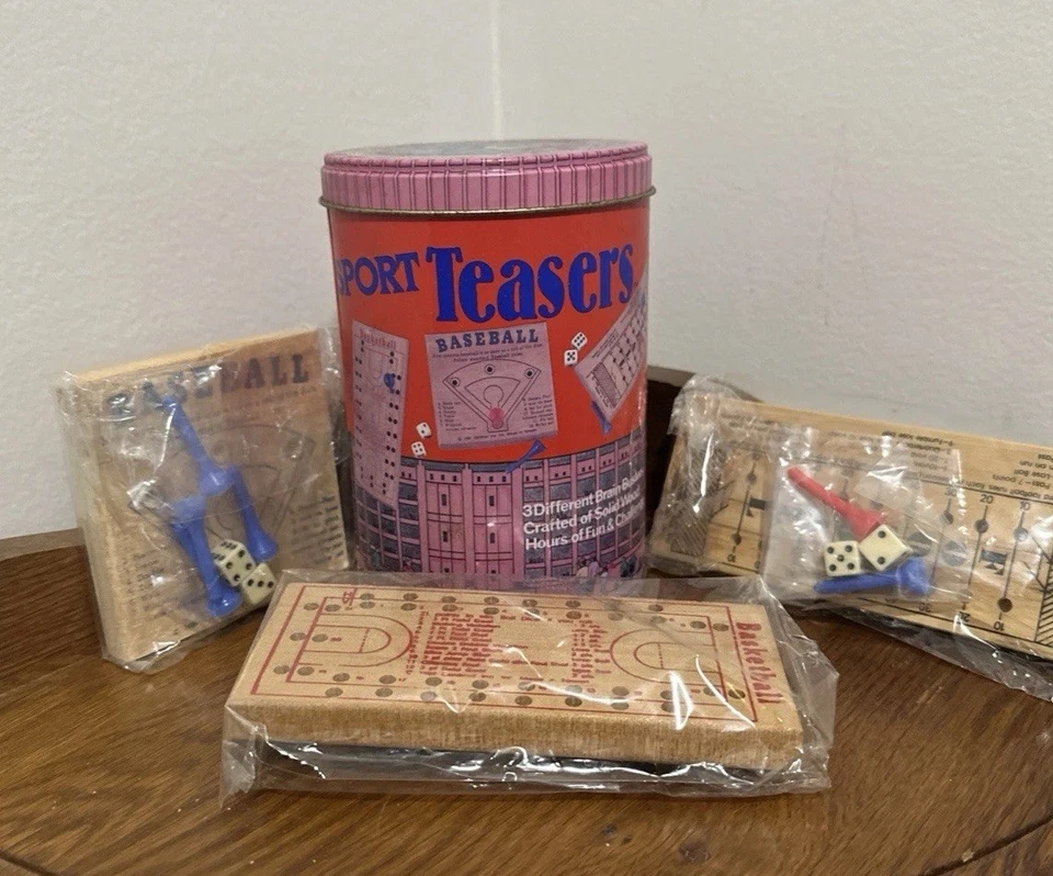 Спортивные тизеры деревянные игры в колышках (3 ИГРЫ) винтаж 1990 Cardinal Industries - Изображение 1 из 4