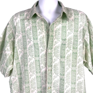Dragonfly Vtg Mens Button Shirt Floral size XL 52x30 Column Print Cotton/Poly - Picture 1 of 8