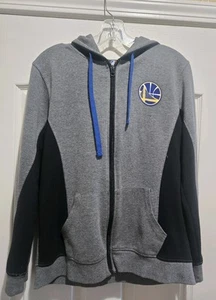 GOLDEN STATE WARRIORS HOODIE SIZE TEEN XL GRAY/ BLACK FULL ZIP SWEATSHIRT NBA - Picture 1 of 19
