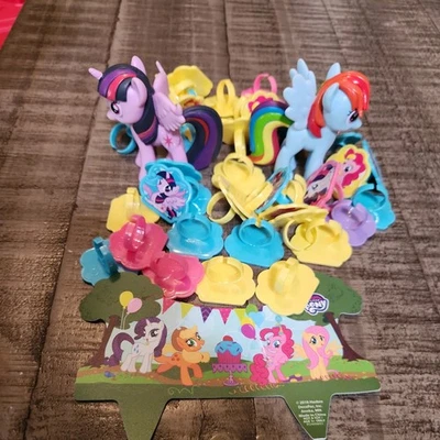  My Little Pony Cake Topper, 3-Piece Deco with Rainbow Dash and Twilight Sparkle - Imagem 1 de 4