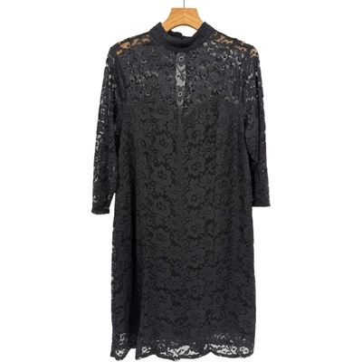 Vestido preto manga comprida tamanho 2X - Imagem 1 de 4