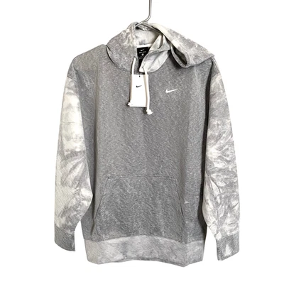Nike Dri-Fit Icon Clash Sweatshirt Hoodie Womens XS Gray White Tie Dye Boxy NWT - Image 1 of 4