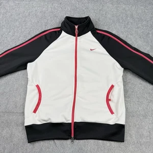 Nike Youth Track Jacket Size Large Black White Red Full Zip - Picture 1 of 9