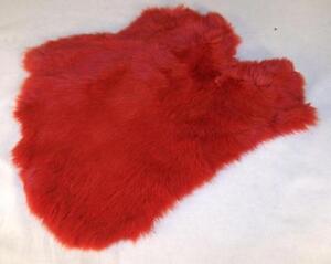 2 RABBIT SKIN NEW RED COLOR fur pelt bunny soft crafts supply rabbits skins furs
