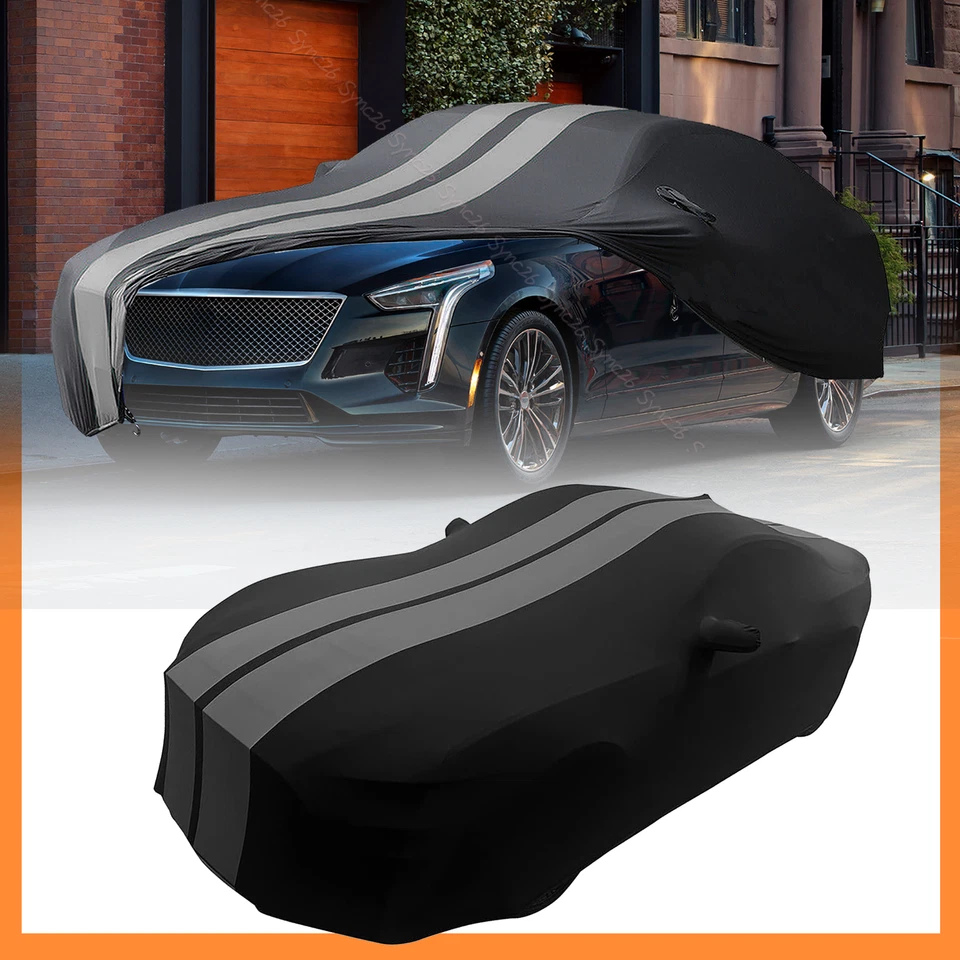 For Cadillac  CT6 CT5 CTS Indoor Car Cover Stain Stretch Grey Stripe Foto 1 de 4