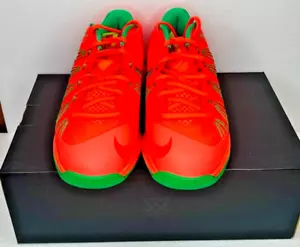 Nike LeBron X Low Watermelon Mens 10 579765-801 Bright Mango-Gamma Green - Picture 1 of 9