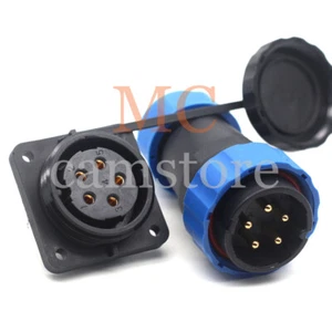 SD28 5Pin Panel Mount Waterproof Plug Socket ,Electrical Wire Cable Connector - Picture 1 of 7