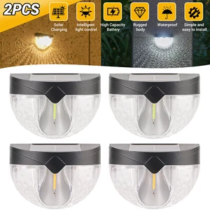 2-10X Solar Powered LED Lights Door Fence Wall Lights Outdoor Garden Lamp Light - Picture 1 of 19