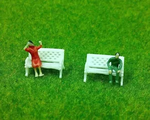 lot 12 pcs HO scale Garden Tiny Park Benches Chairs for model train layout - Picture 1 of 4