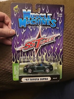 2002 Funline Muscle Machines Import Tuner 97' Toyota Dark Green Supra 1:64 - Image 1 of 4