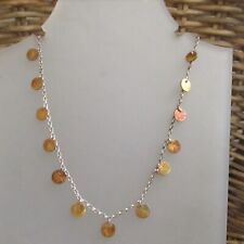 PRETTY STERLING SILVER NECKLACE WITH SILVER GILT DISCS