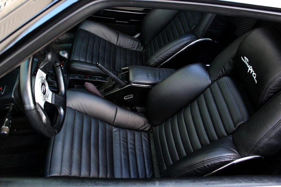 Fundas de asiento de cuero sintético en negro Toyota Supra MK2/MKII Celica 1981-1986.5 Foto 1 de 1