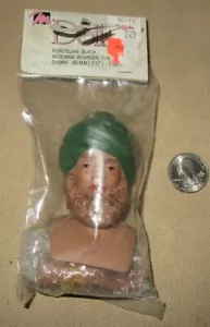 Mangelsens Krippe Puppen Porzellan schwarz Weiser mit grünem Turban Set Neu - Bild 1 von 3