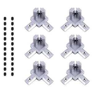 6 Pack Silver 3 Way Corner Bracket Connector 2020 Aluminum Extrusion Profile - Picture 1 of 7
