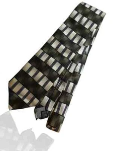 Croft & Barrow Men's Silk Necktie, 59" X 3 3/4", Green Tones, Geometric. SB-10 - Picture 1 of 4