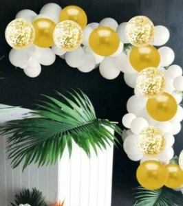 White and Gold Arch Garland Party Decoration - Picture 1 of 4
