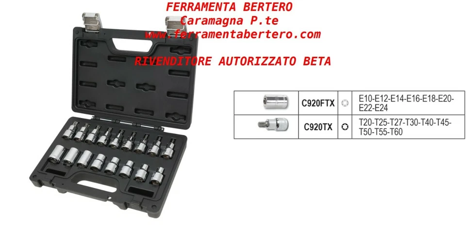 BETA 923E-FTX/C17 ASSORTIMENTO 17 CHIAVI A BUSSOLA PROFILO TORX 1/2" POLL - Immagine 1 di 1