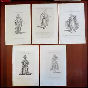 Nordafrika Herren- & Damenmode Ägypten Marokko Feb 1759 Lot x 5 Drucke - Bild 1 von 8