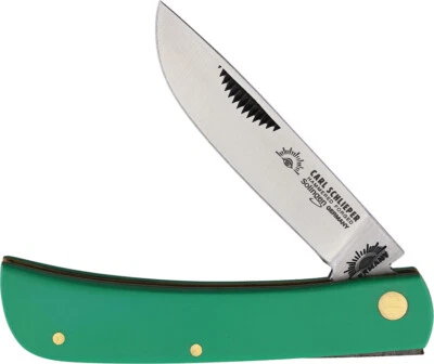 German Eye Clodbuster Folding Pocket Knife Slip Jt Green Stainless Clip Pt - Image 1 of 3