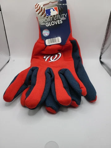 Washington Nationals Gloves Sports Logo Utility Work Garden NEW Colored Palm Cover