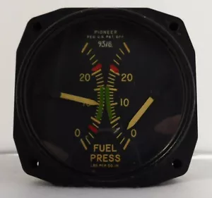 Bendix Aviation Corporation/Pioneer Dual Fuel Pressure 3" Indicator Gauge (A6) - Picture 1 of 7