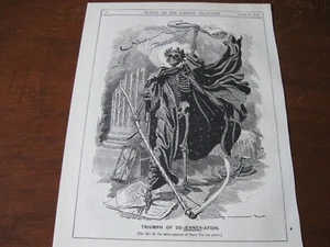 CARICATURA POLÍTICA Original 1898 - Jenner AntiVax Anti VACUNACIÓN de CAJA PEQUEÑA - Imagen 1 de 1