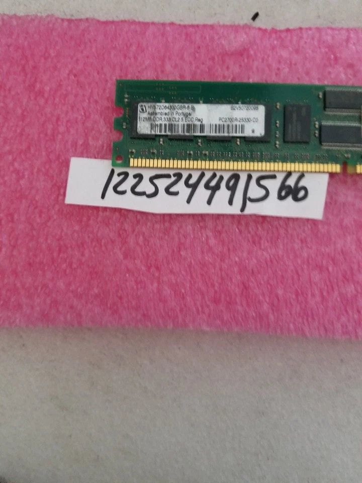 512MB PC DDR DDR1 PC2700R 333 DDR1-333 333MHZ 184PIN ECC-REG RDIMM 64X4 - Image 1 of 1