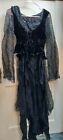 Robe femme vintage unique Jack Bryan conçue par Dupuis velours noir déchiquetée