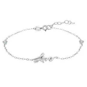 Cute Love Letter With 0.20CT White Sapphire Engagement Party Woman Silver Anklet - Picture 1 of 7