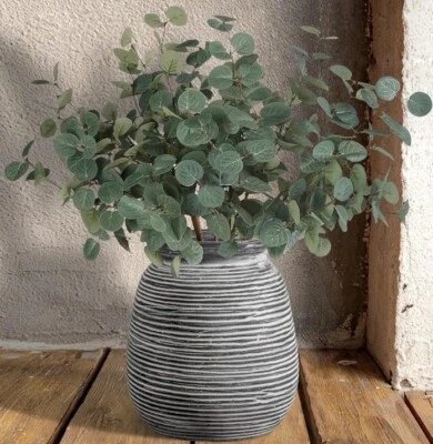 Strukturierte Steinzeug Vase Bauernkeramik Blumenvase rustikal terrakotta - Bild 1 von 4