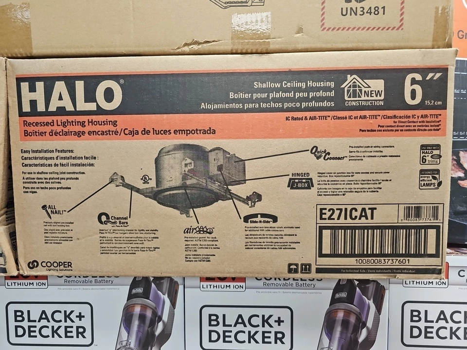 Lámpara halógena/CFL/LED Cooper HALO E27ICAT 6" IC nueva construcción carcasa empotrada Foto 1 de 1
