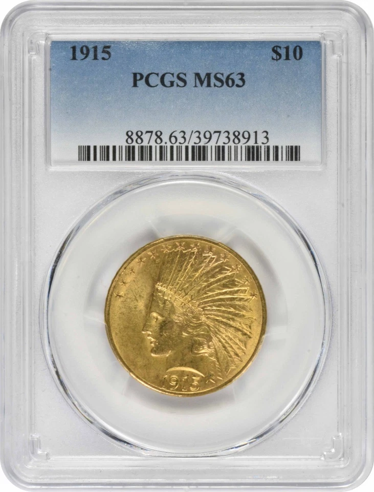 1915 $10 Gold Indian MS63 PCGS - Image 1 of 4