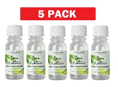 Pack de 5 aceites faciales purificantes Oriflame Love Nature con árbol de té orgánico y lima 10 ml Foto 1 de 4